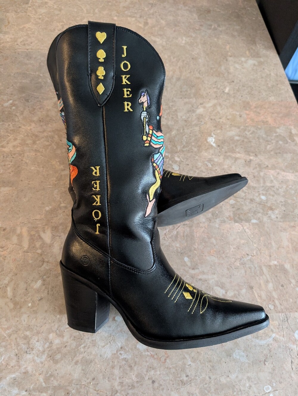 Dingo Joker Embroidered Western Leather Boots Women's Size 8.5 No Box - Picture 7 of 13